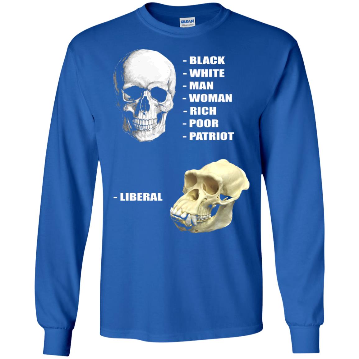 Funny Cool Skulls T-shirt Modern America Patriot Liberal Royal