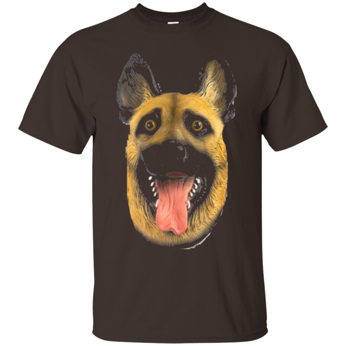 Dog Lover T-shirt Creepy Dog Head T-shirt Dark Chocolate