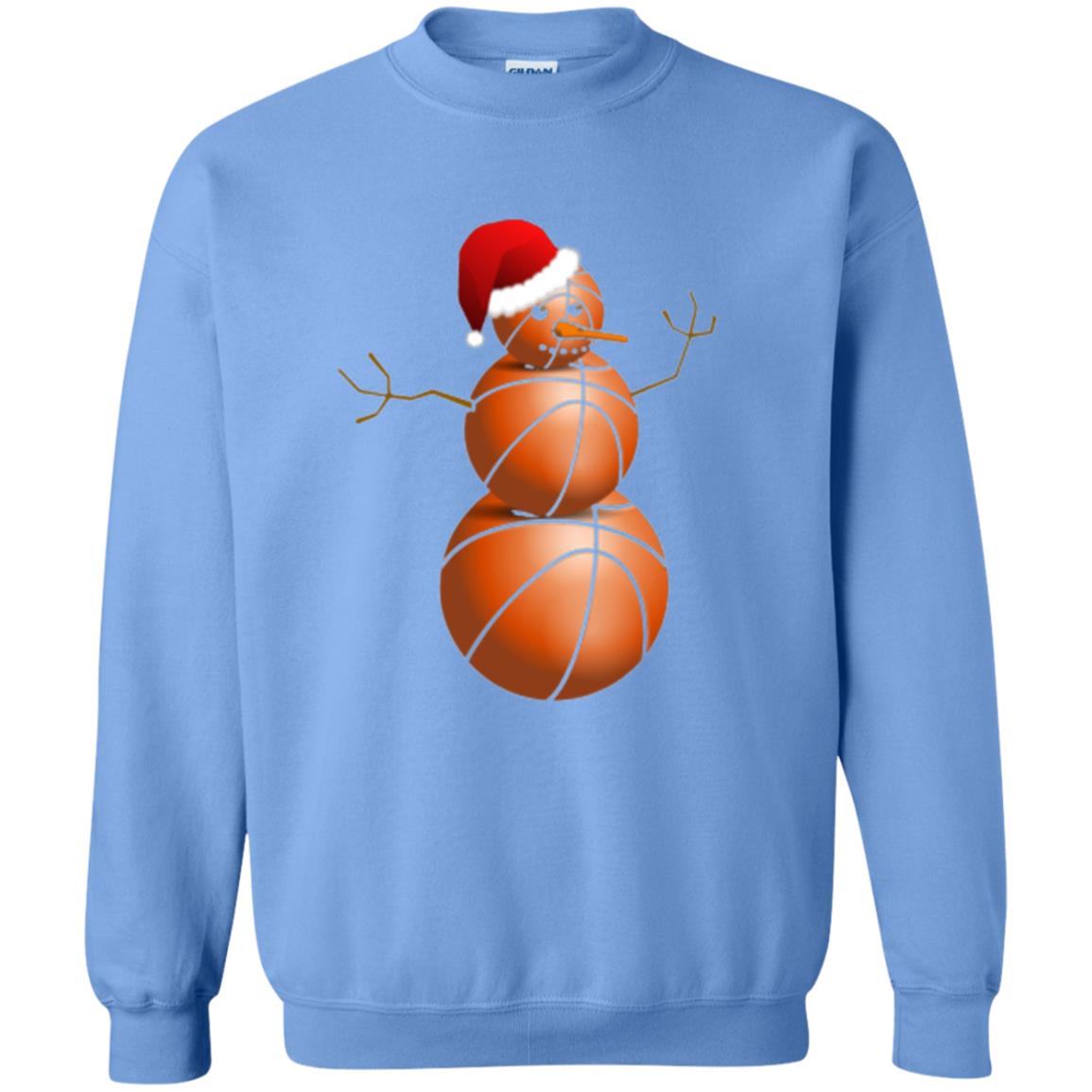 Christmas T-shirt Basketball Snowman Carolina Blue
