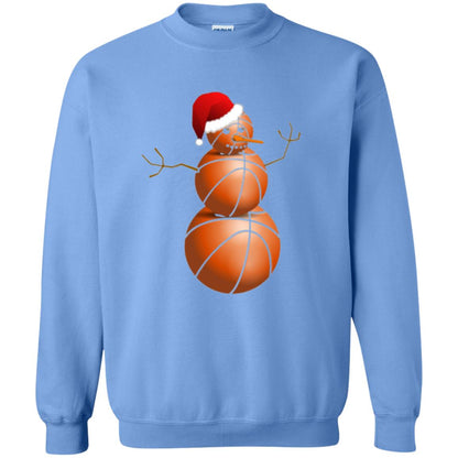 Christmas T-shirt Basketball Snowman Carolina Blue