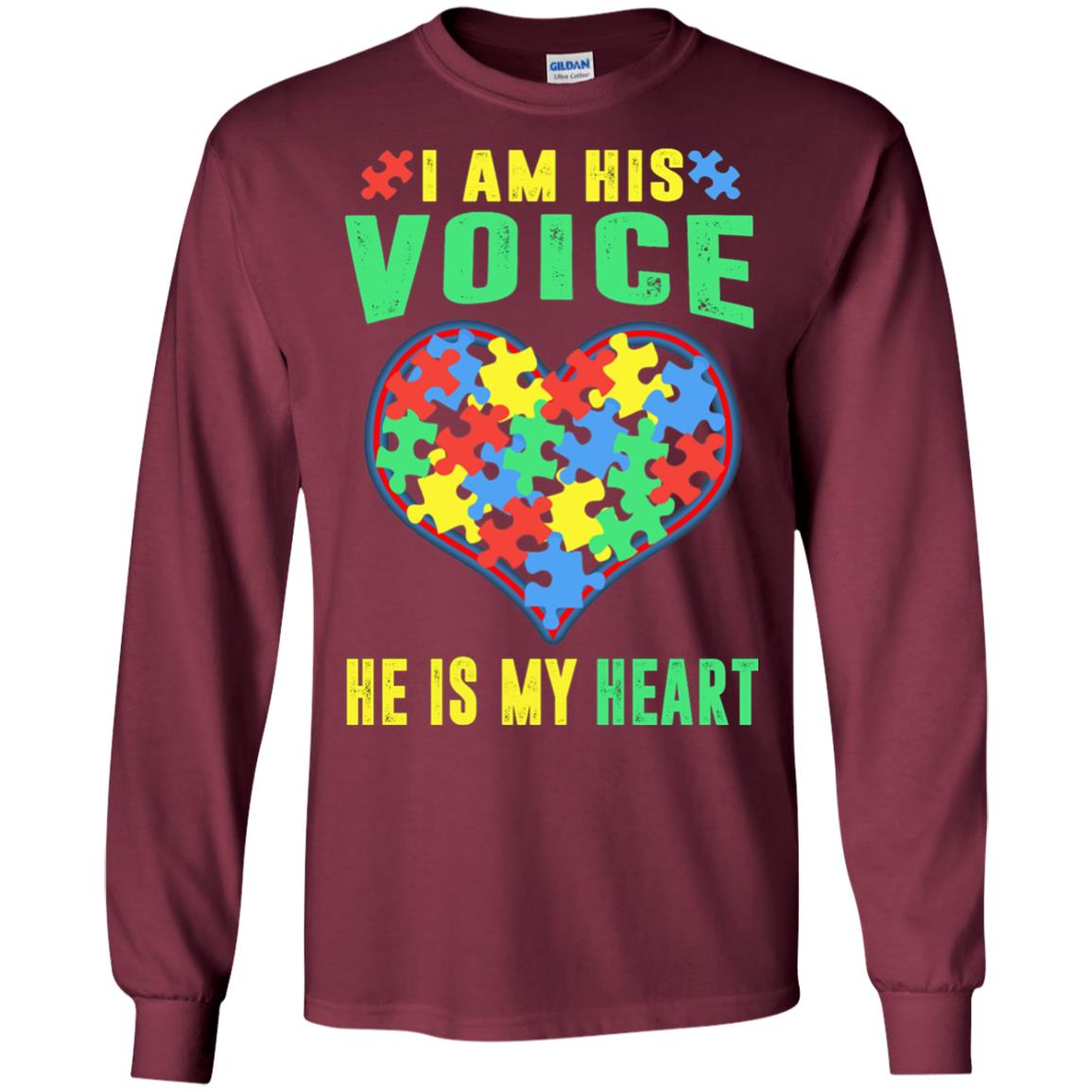 Autism Awareness Shirt He Is My Heart Maroon