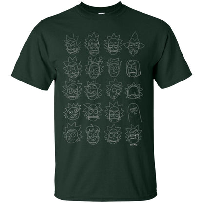 Movie T-shirt The Many Faces Of Rick Forest Green