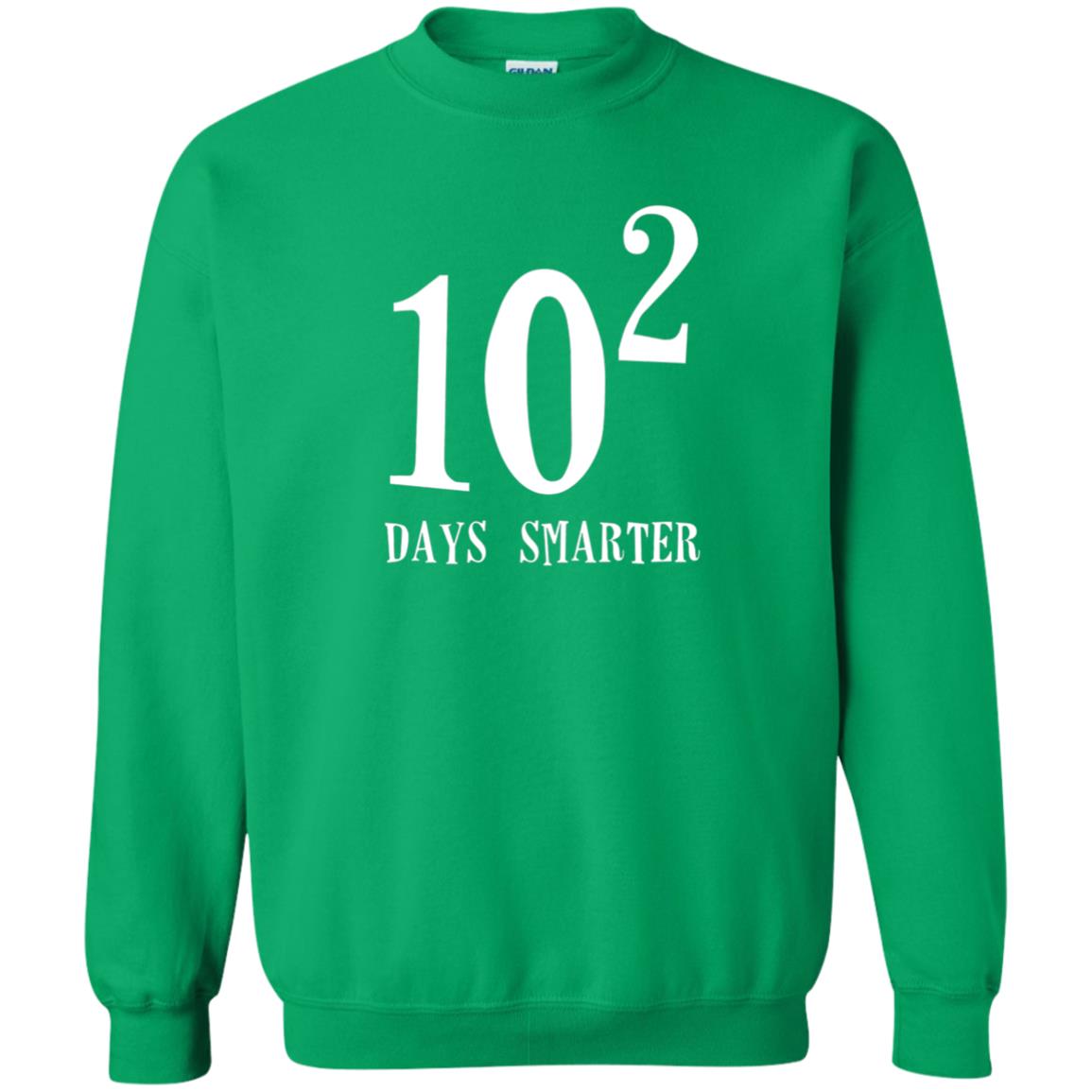 Funny Math 100th Day T-shirt 10 Squared Is 100 Days Smarter Irish Green