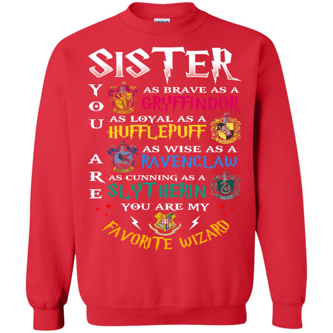 Sister My Favorite Wizard Harry Potter Fan T-shirt Red