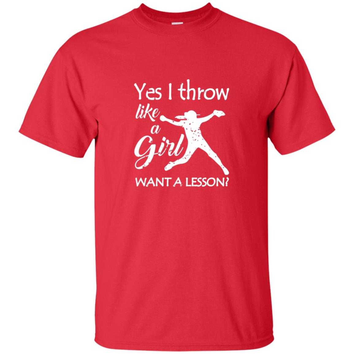 Yes I Throw Like A Girl Softball Gifts Girly Baseball Shirt Red