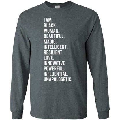 I Am Black Woman Black History Month 2018 T-shirt Dark Heather