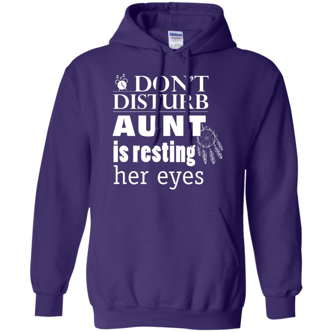 Don't Disturb Aunt Is Resting Her Eyes Funny Auntie Shirt Purple