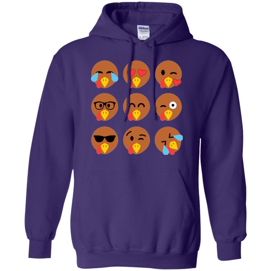 Thanksgiving T-shirt Turkey Emojis Purple