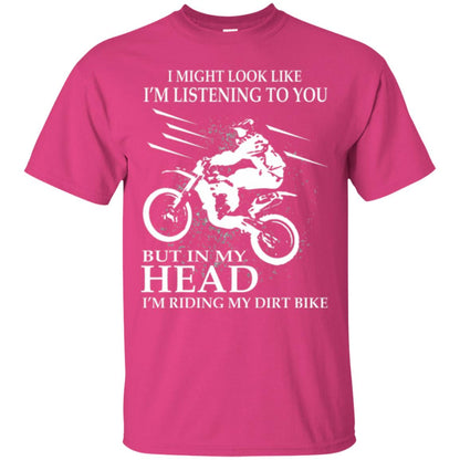 Funny Motocross T-shirt I_m Riding My Dirt Bike Heliconia
