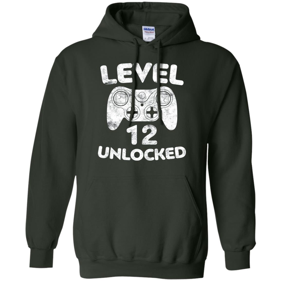 Level 12 Unlocked 12th Video Gamer Birthday Shirt Forest Green