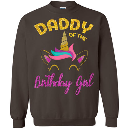 Daddy Mommy Of The Unicorn Birthday Girl T-shirt Dark Chocolate