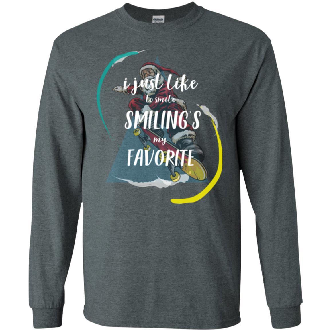 Christmas T-shirt I Just Like To Smile Smiling My Favorite Dark Heather