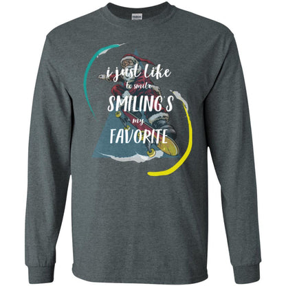 Christmas T-shirt I Just Like To Smile Smiling My Favorite Dark Heather