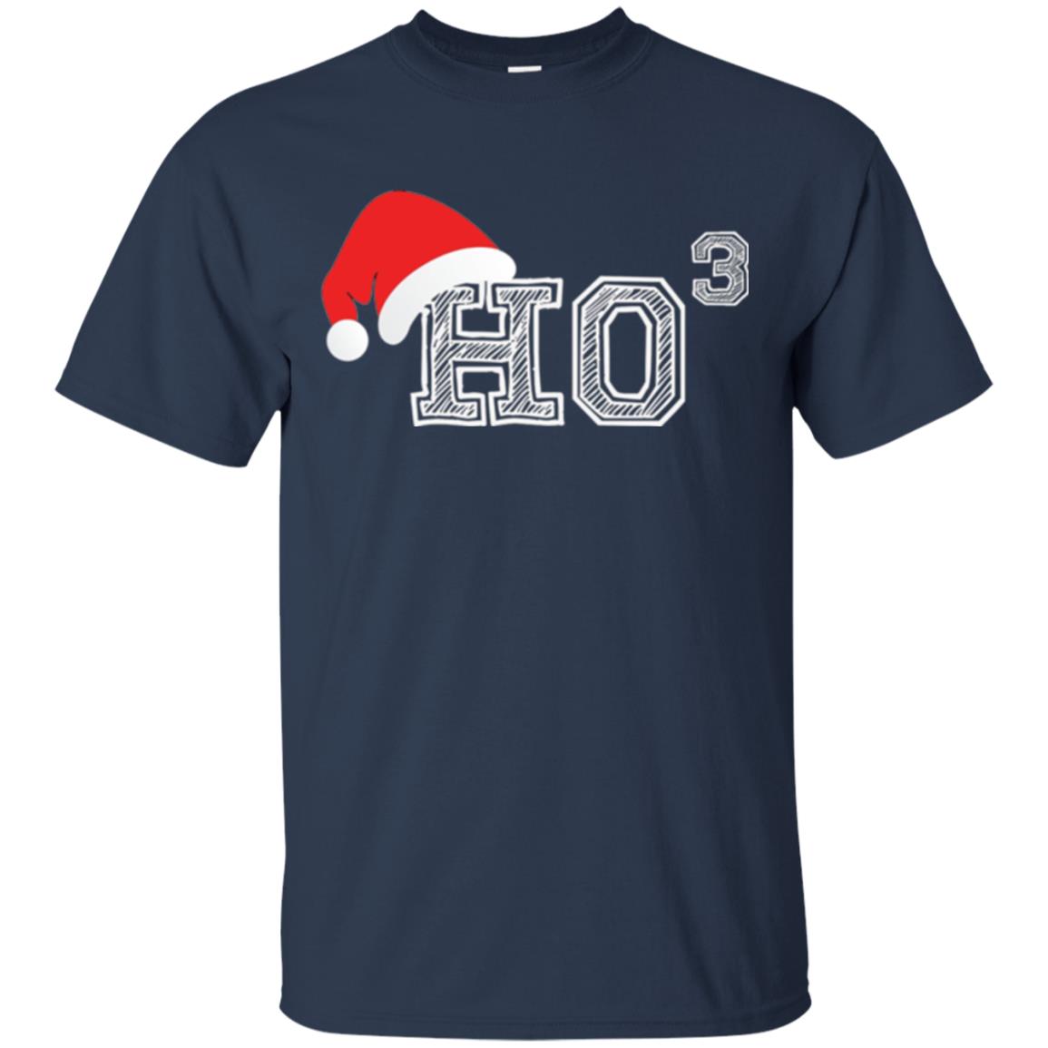Christmas T Shirt Ho Ho Ho X 3 Third Power Navy