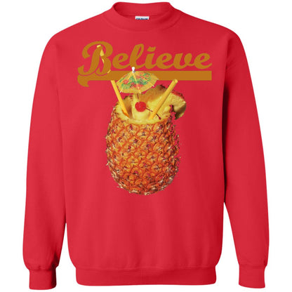 Believe Pineapple Cuptropical Drink T-shirt Red