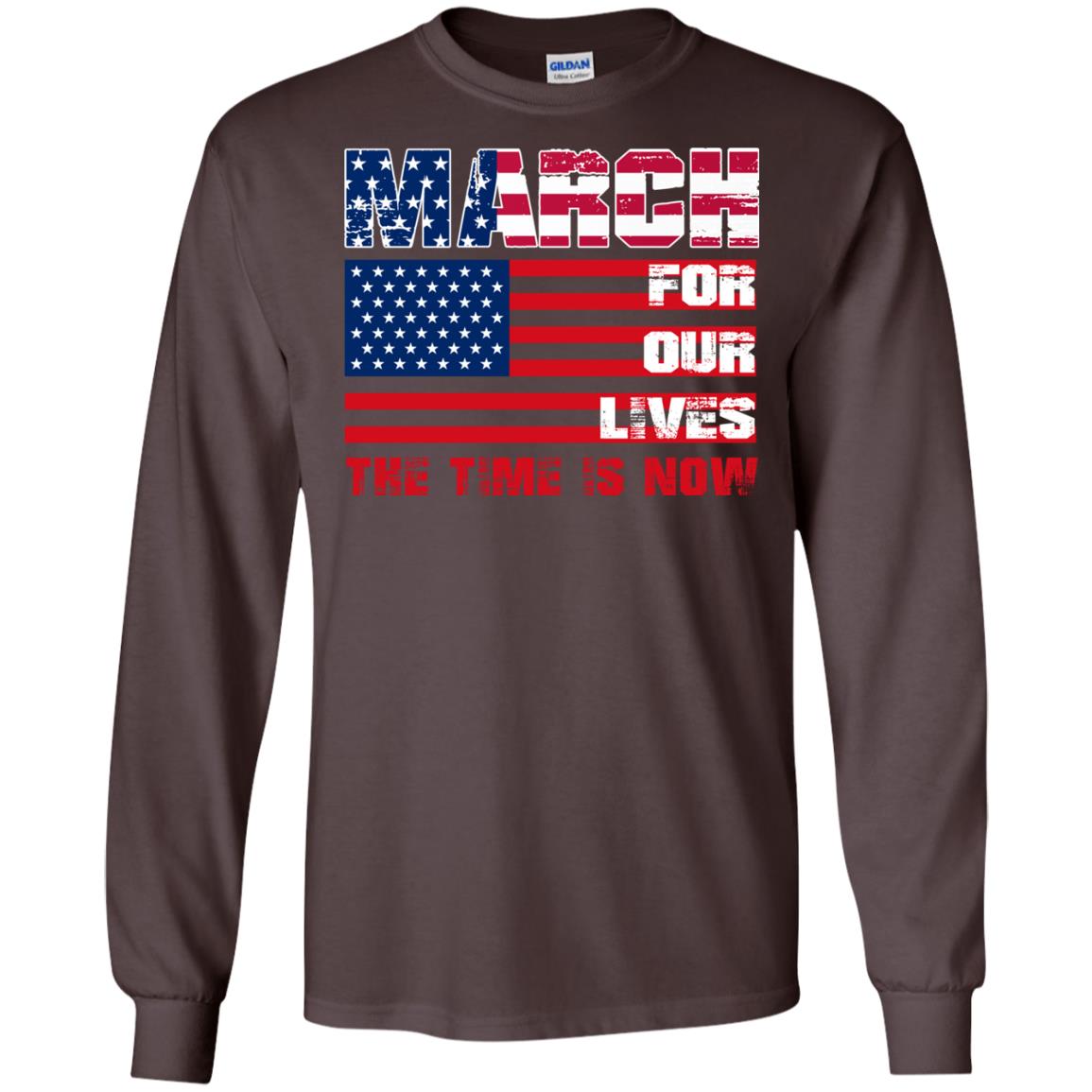 March For Our Lives The Time Is Now Gun Controls T-shirt Dark Chocolate