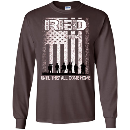 Red Friday Military T-shirt Untill They All Come Home Dark Chocolate