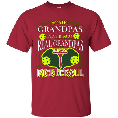 Real Grandpas Play Pickleball Cool Pickleball Shirt For Papa Cardinal
