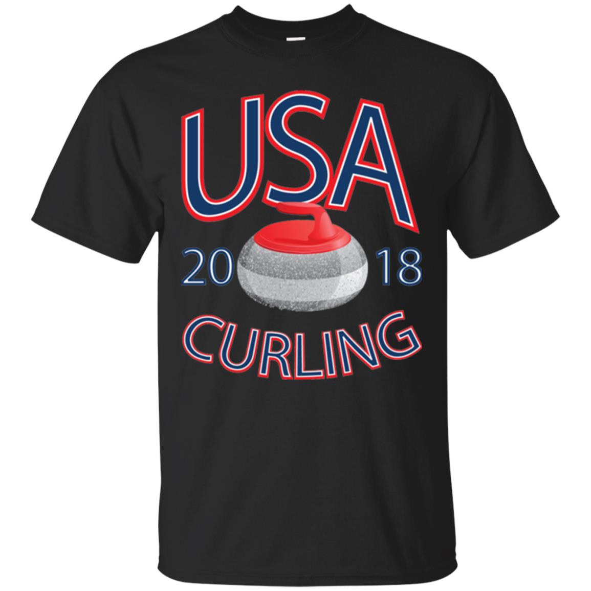 Usa 2018 Curling T-shirt Black