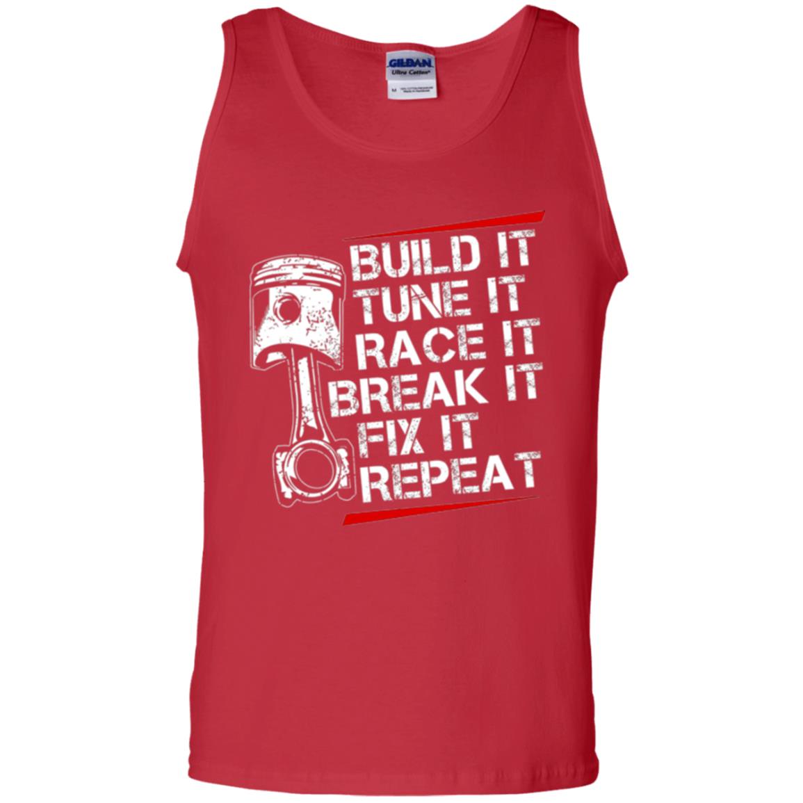 Racecar Steps T-shirt Build It Turn It Race It Red