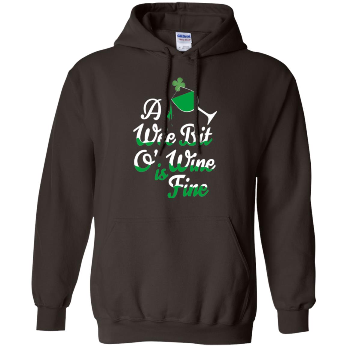 A Wee Bit O_ Wine Is Fine St. Patrick_s Day T-shirt Dark Chocolate