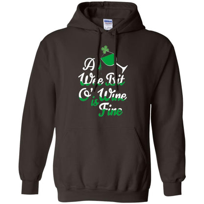 A Wee Bit O_ Wine Is Fine St. Patrick_s Day T-shirt Dark Chocolate