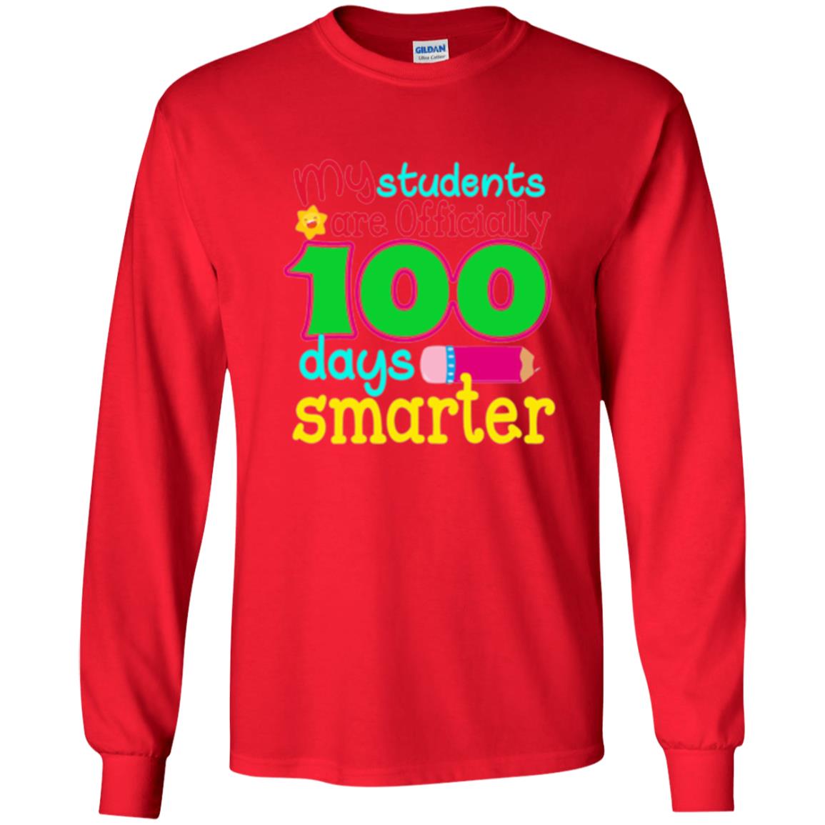 Teacher T-shirt My Students Are Officially 100 Days Smarter Red