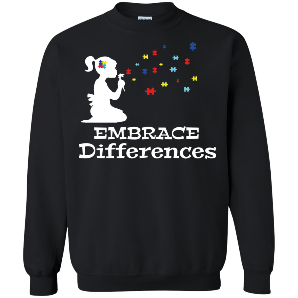 Embrace Differences Autism Awareness T-shirt Black
