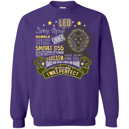 Dirty Mind Humble Caring Friend Filthy Sinner Mouth Good Heart Kind I Never Clamed I Was Perfect Leo Birthday Purple