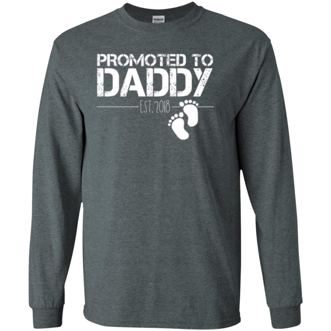 Promoted To Daddy Est 2018 New Daddy T-shirt Dark Heather