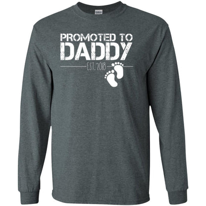 Promoted To Daddy Est 2018 New Daddy T-shirt Dark Heather