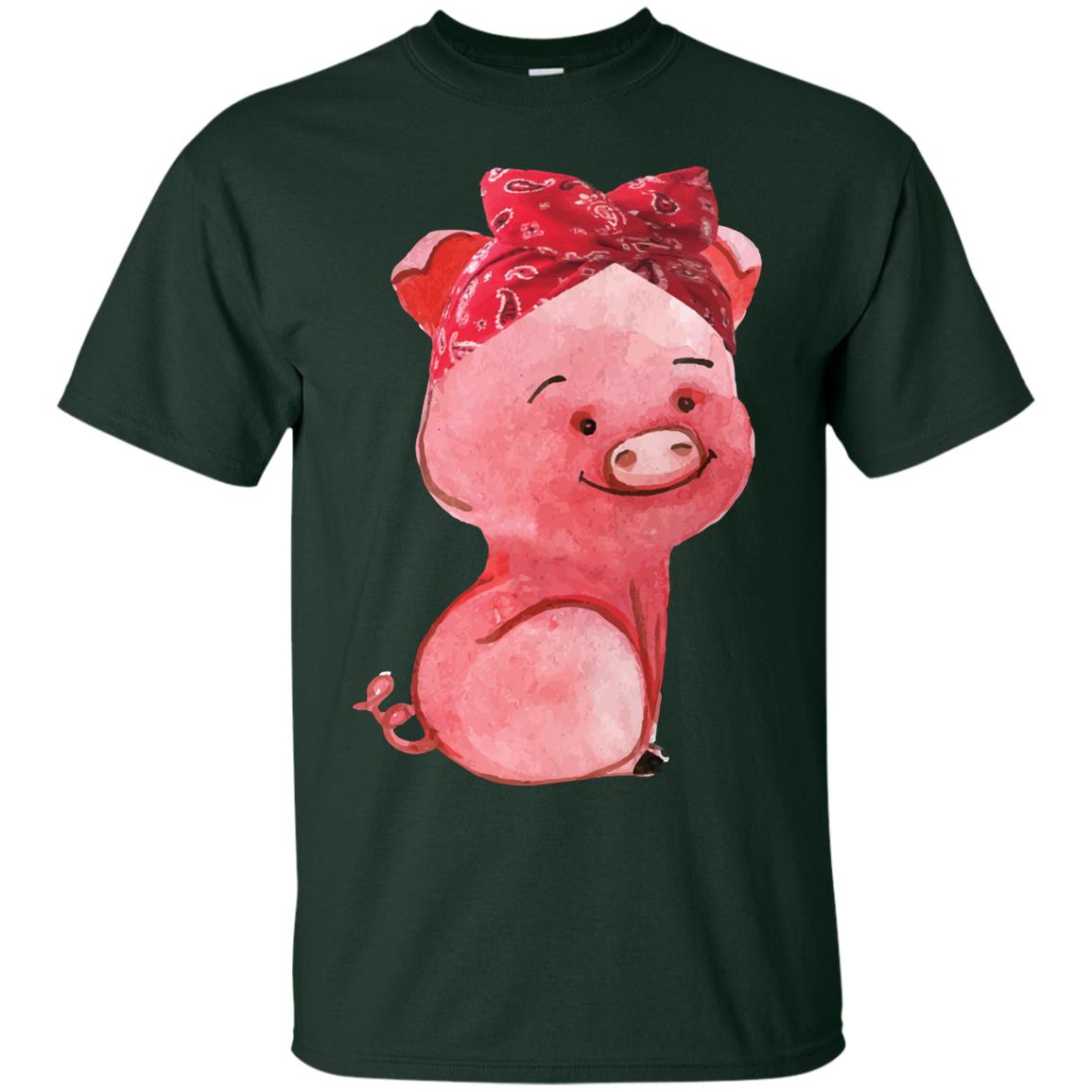 Pig Bandana Cute Pig Lovers Shirt For Girl And Women Forest