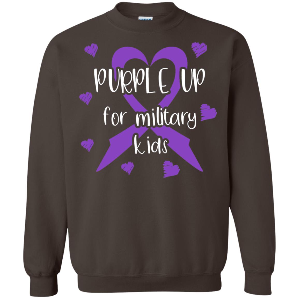 Purple Up For Military Kids Shirt Dark Chocolate