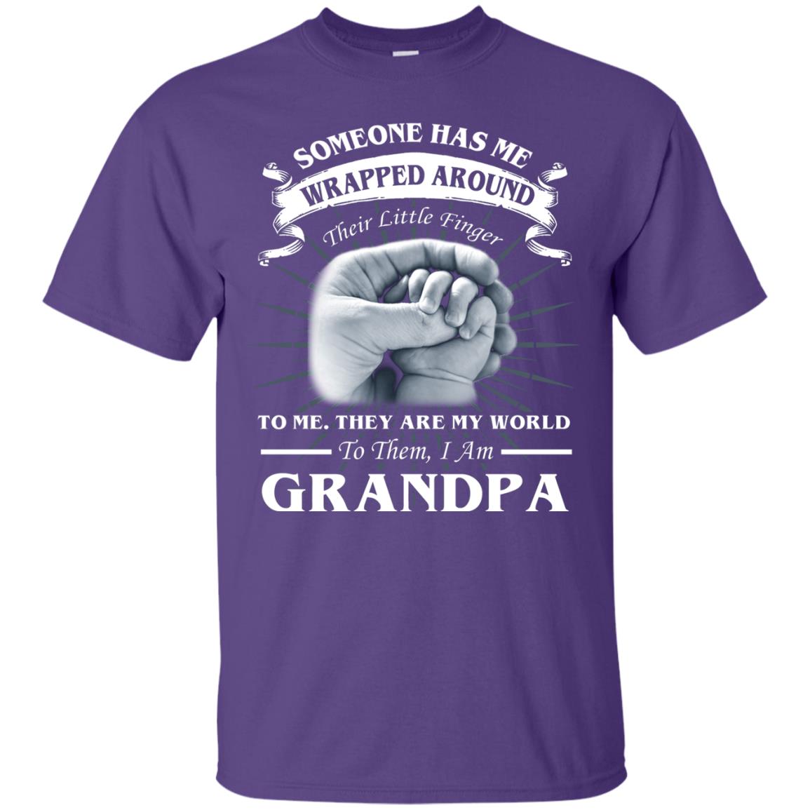 They Are My World To Them I Am Grandpa Papa Shirt Purple