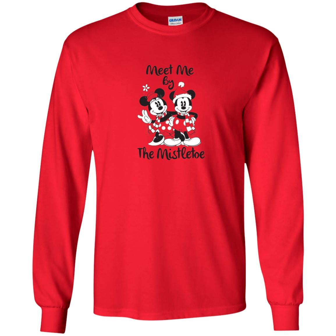 Christmas T-shirt Meet Me By Mistletoe Red