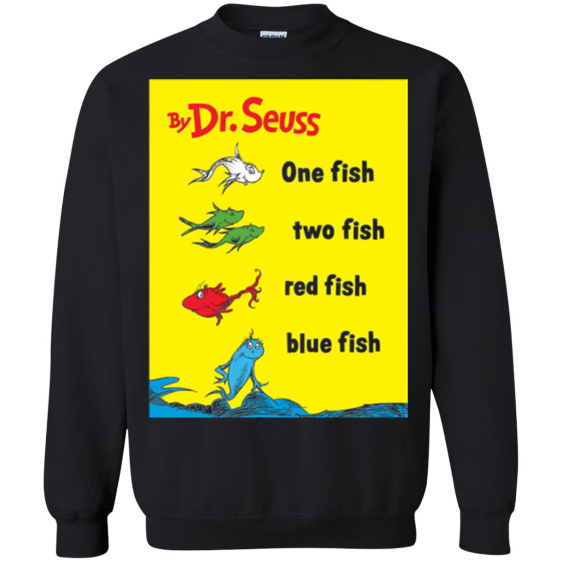 Dr. Seuss One Fish Two Fish Book Lover T-shirt Black