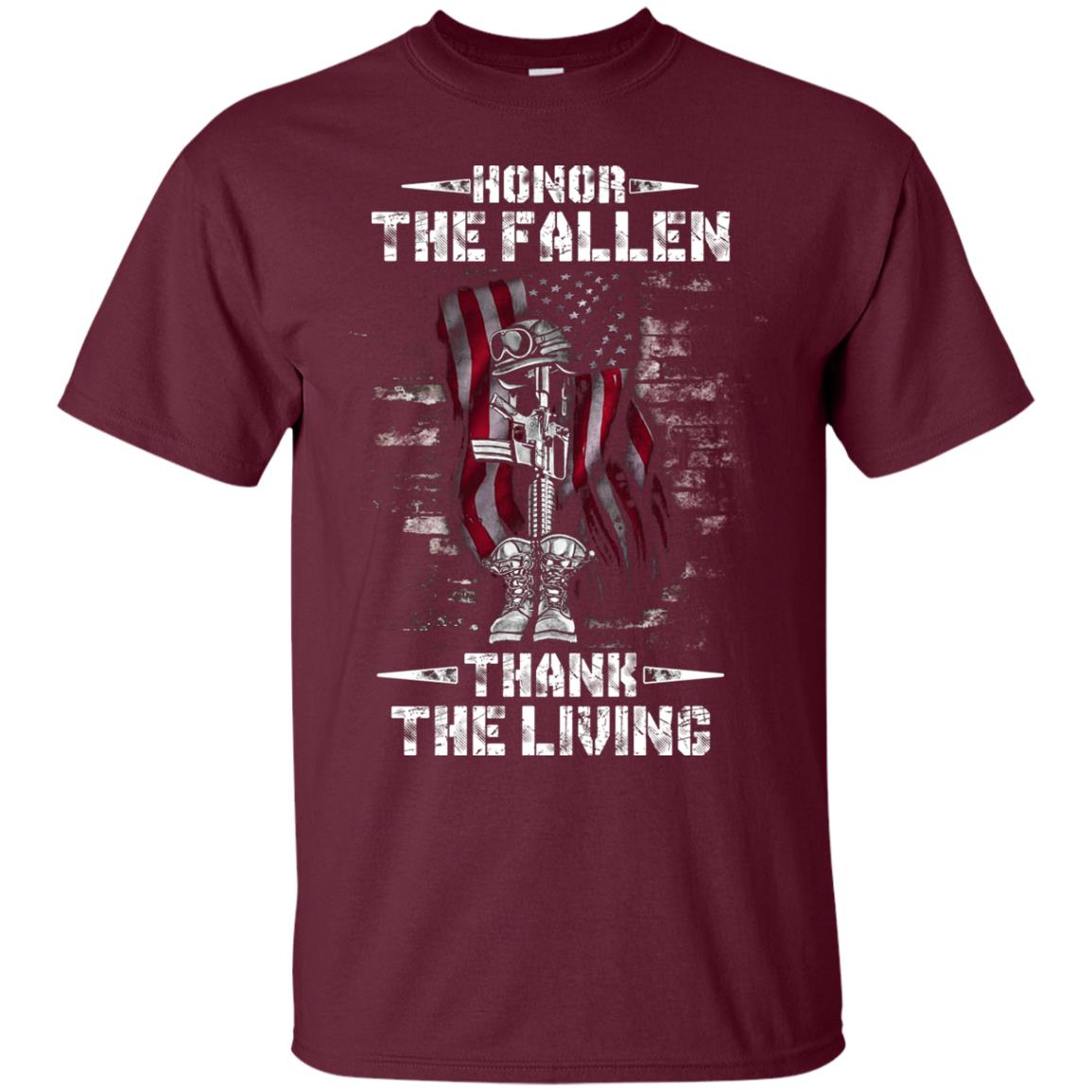 Honor The Fallen Thank The Living Memorial Day Shirt Maroon