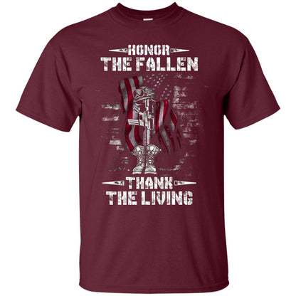 Honor The Fallen Thank The Living Memorial Day Shirt Maroon