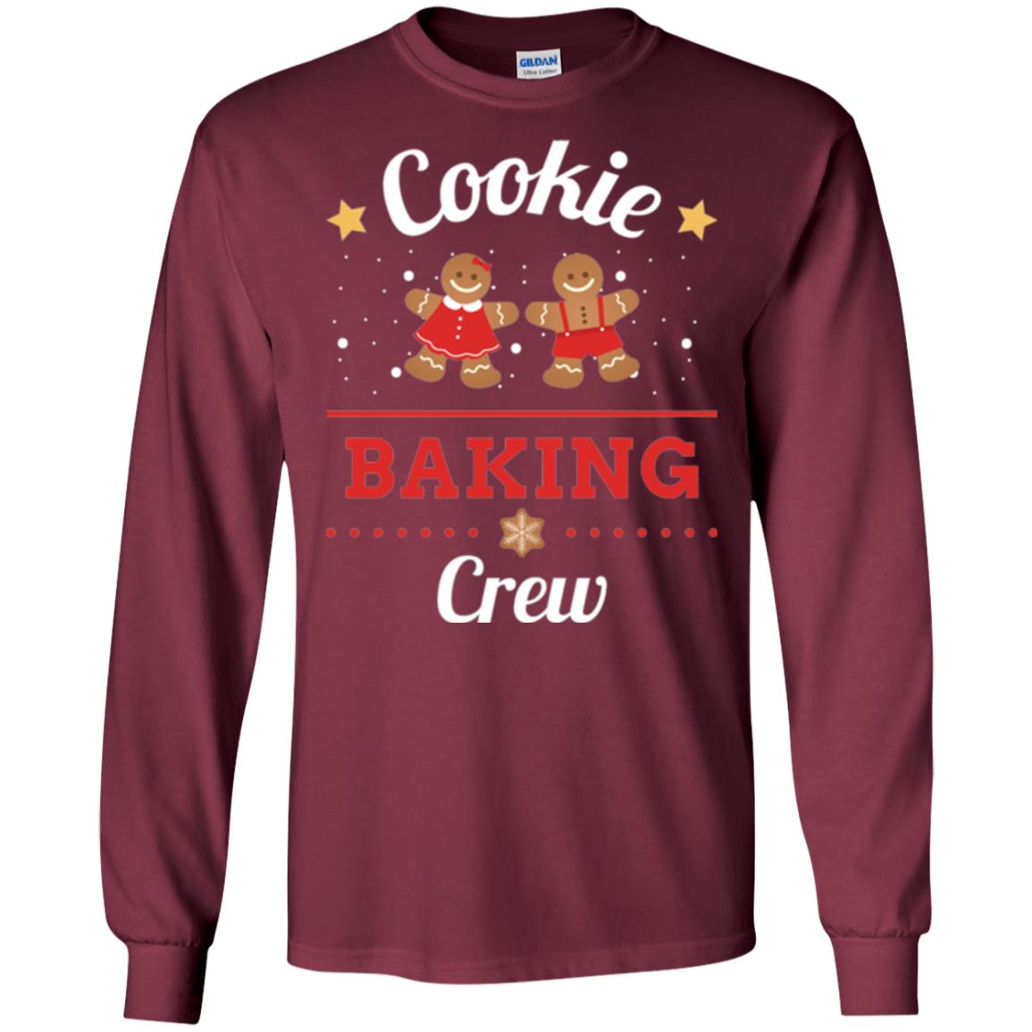Christmas T-shirt Gingerbread Cookie Baking Crew Maroon
