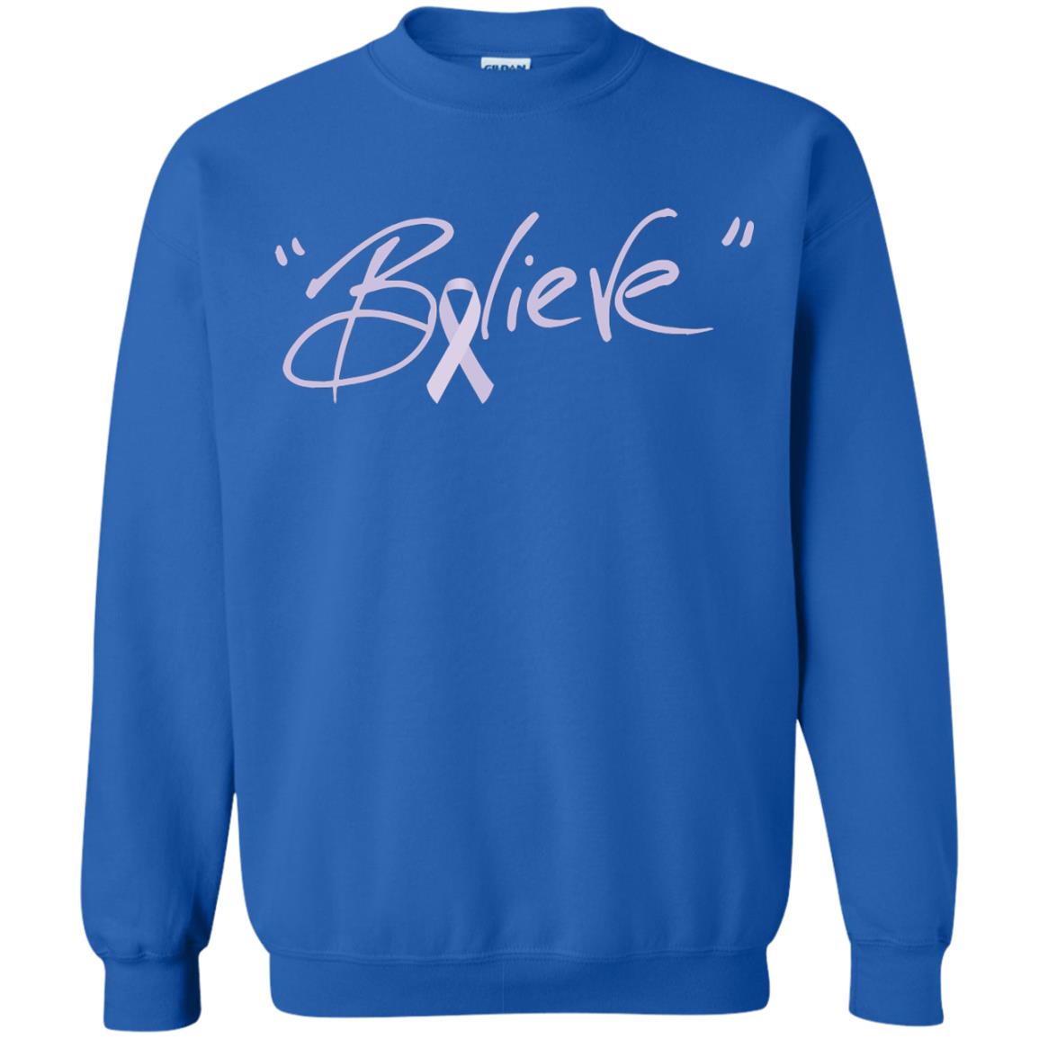 All Cancer Awareness Shirt Lavender Ribbon Believe Royal