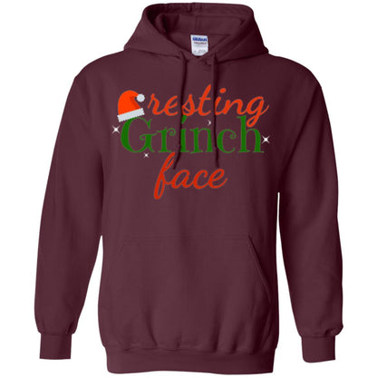 Funny Christmas T-shirt Resting Grinch Face Maroon