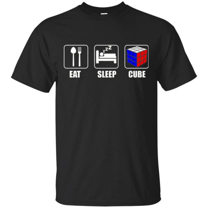 Rubik Lover T-shirt Eat Sleep Cube T-shirt Black