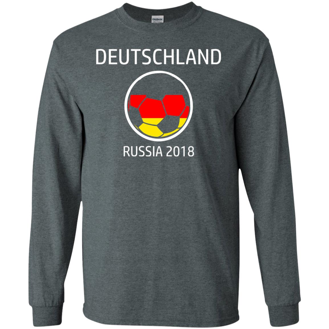 Deutschland Team Russia 2018 Soccer Fan T-shirt Dark Heather