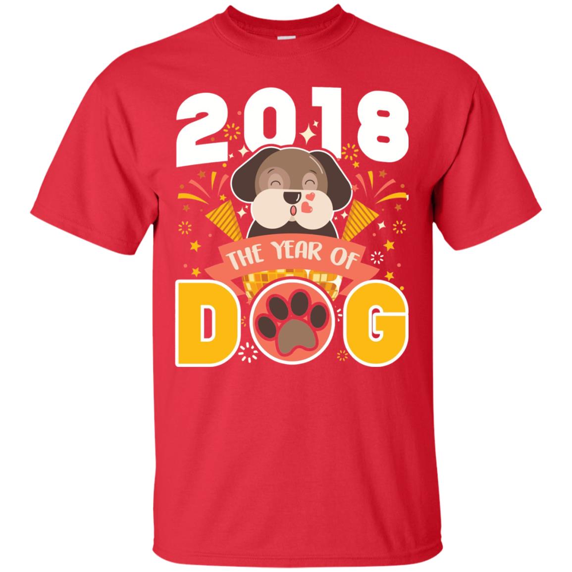 Funny Chinese New Year T-shirt 2018 The Year Of Dog Red