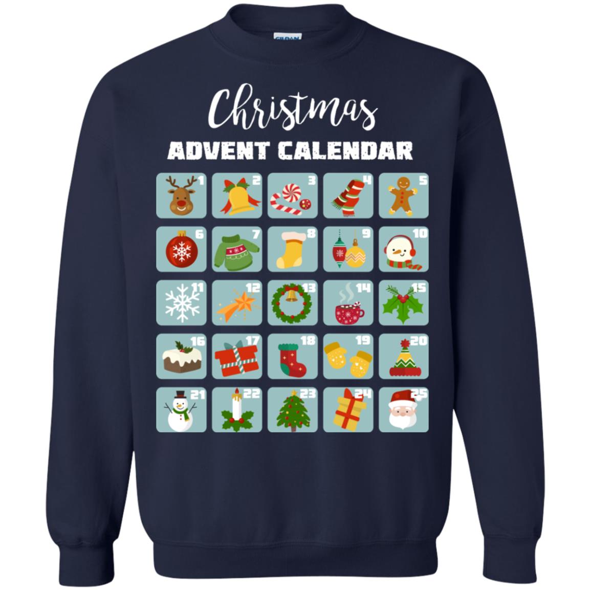 Christmas Calendar December 2018 Gift Shirt Navy