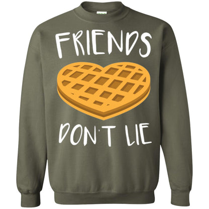 Funny Waffle T-shirt Friends Don_t Lie Military Green