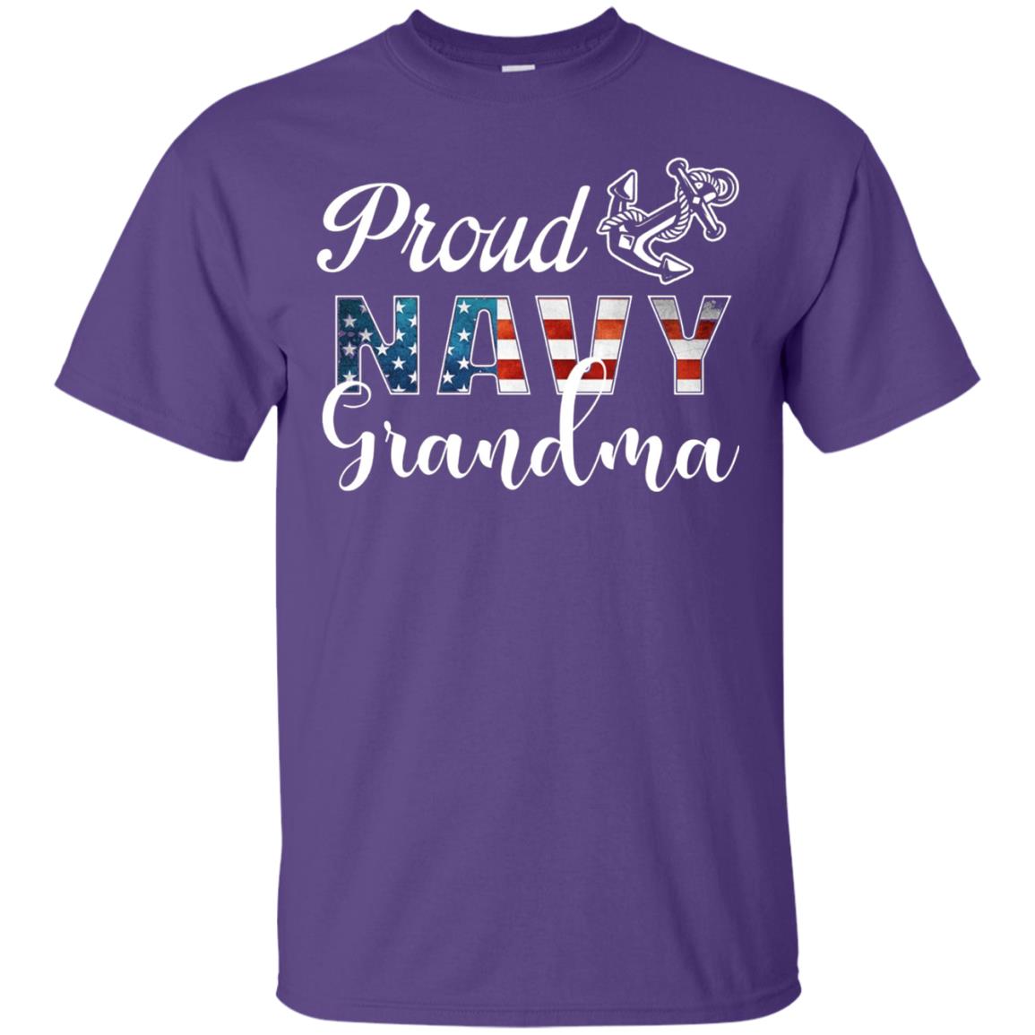 Proud Navy Grandma Military Mama Shirt Purple