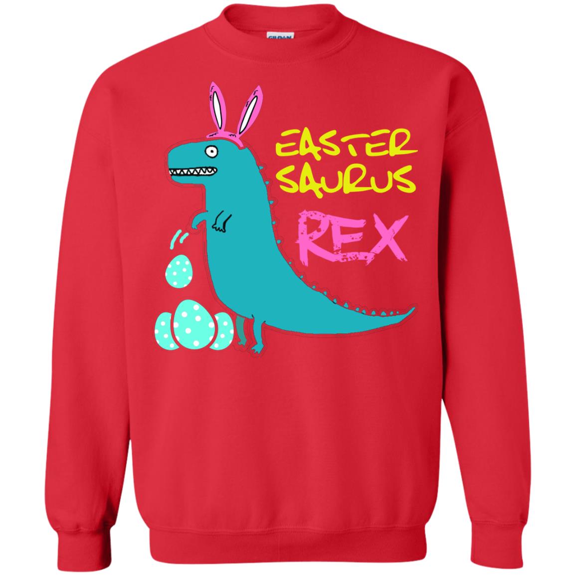 Easter Saurus Trex Bunny Dinosaur T-shirt Red