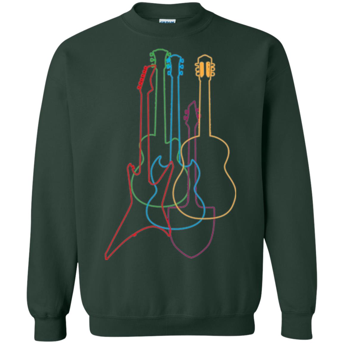Colored Guitars Electric Acoustic Classical T-shirt Forest Green