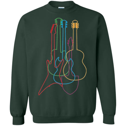 Colored Guitars Electric Acoustic Classical T-shirt Forest Green